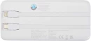 Adhil 10 000 mAh 10 W taaskasutatud plastist akupank kahe sisseehitatud kaabliga