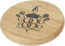 Scoll wooden coaster with bottle opener