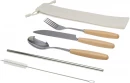 Root 5-piece stainless steel and beech wood cutlery set