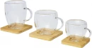 Termoklaaside komplekt bambusest alustega 100ml