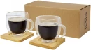 Termoklaaside komplekt bambusest alustega 250ml
