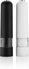 Electric pepper and salt mill set, white