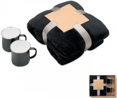 Fleece blanket & 2 mugs set