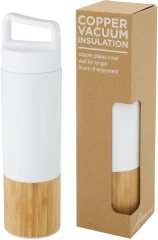 Torne 540 ml copper vacuum insulated stainless steel bottle with bamboo outer wall