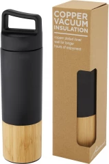 Torne 540 ml copper vacuum insulated stainless steel bottle with bamboo outer wall