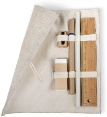 Kirjatarvetekomple komplekt Ecoset 1-värvilise trükiga pinalil (pinailil + joonlaual