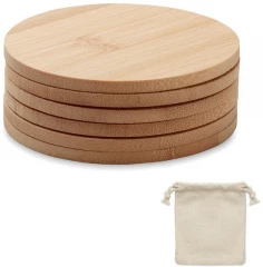Set of 6 bamboo coasters