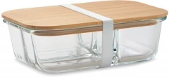 Glass lunch box with bamboo lid