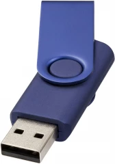 Pöörleva logoplaadiga USB-mälupulk Metallic, 4 GB