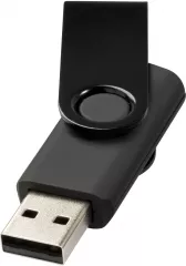 Pöörleva logoplaadiga USB-mälupulk Metallic, 4 GB