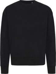 Iqoniq Kruger relaxed recycled cotton crew neck, black