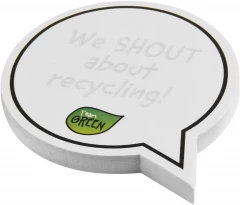 Sticky-Mate® jutumulli kujuline taaskasutatud paberist märkmepaber