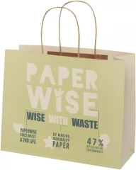 Agricultural waste paper bag with twisted handles - large