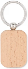 Rectangular wooden key ring