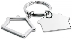 Metal key ring house shape
