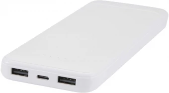 Adhil 10 000 mAh 10 W taaskasutatud plastist akupank kahe sisseehitatud kaabliga