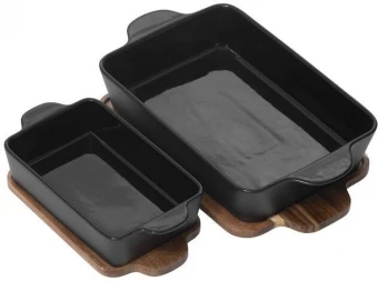 2-Pack Gratin Dishes Recycled Stoneware