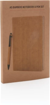 Bambusest märkmiku (A5) ja pastapliiatsi komplekt