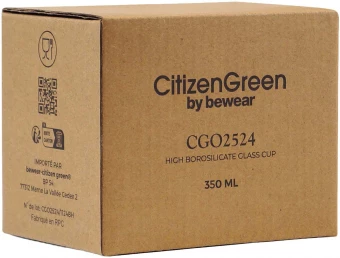 Borosilikaatklaasist kruus Citizen Green Purdrink 330 ml