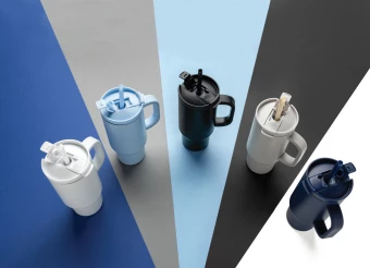 Cruiser taaskasutatud roostevabast terasest kõrrega kompaktne joogitops 480ML