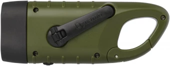 Helios taaskasutatav plastikust päikesepaneeliga käsilamp karabiinkonksuga