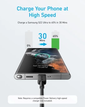 Kaabel USB-C/USB-C Anker 1.8m 60W
