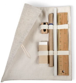 Kirjatarvetekomple komplekt Ecoset 1-värvilise trükiga pinalil (pinailil + joonlaual