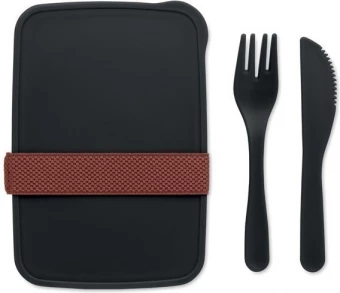 Lunch box with cutlery