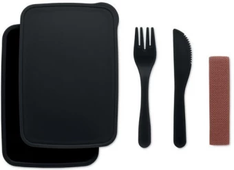 Lunch box with cutlery