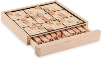 Wooden sudoku board game