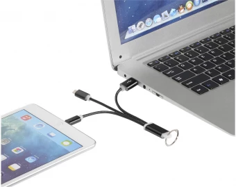 Metallist 3-ühes laadimiskaabel võtmehoidjaga