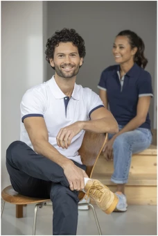 Morgan meeste lühikeste varrukatega topelttoonide polosärk