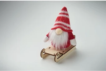 Päkapikk puidust saanil Frosty Sleigh