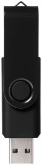Pöörleva logoplaadiga USB-mälupulk Metallic, 4 GB