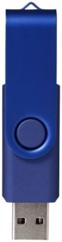 Pöörleva logoplaadiga USB-mälupulk Metallic, 4 GB
