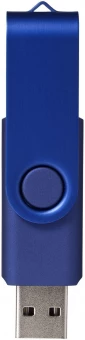 Pöörleva logoplaadiga USB-mälupulk Metallic, 4 GB