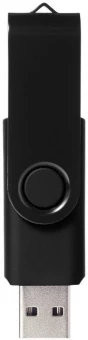 Pöörleva logoplaadiga USB-mälupulk Metallic, 4 GB