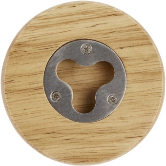 Scoll wooden coaster with bottle opener