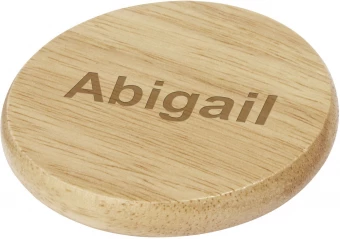 Scoll wooden coaster with bottle opener