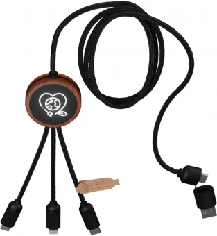 SCX.design C37 3-in-1 rPET laadimiskaabel valgustuva logoga