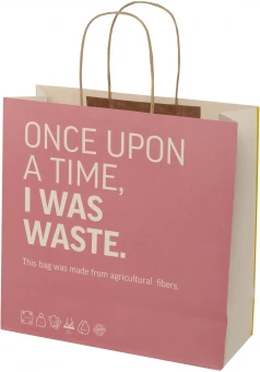 Taaskasutatud materjalist paberkott, suur
