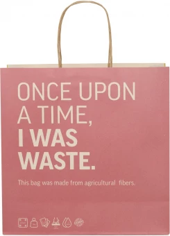 Taaskasutatud materjalist paberkott, suur