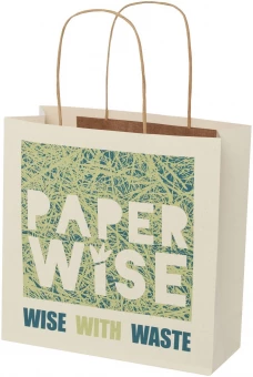 Taaskasutatud materjalist paberkott, väike