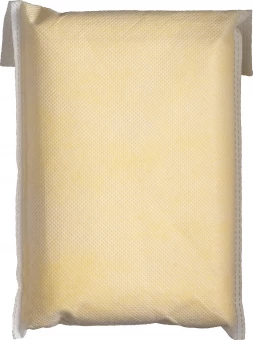 Waterproof poncho made of recycled PEVA. Inserted in recycled PET pouch with graphics