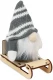 Päkapikk puidust saanil Frosty Sleigh