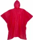 Waterproof poncho made of recycled PEVA. Inserted in recycled PET pouch with graphics